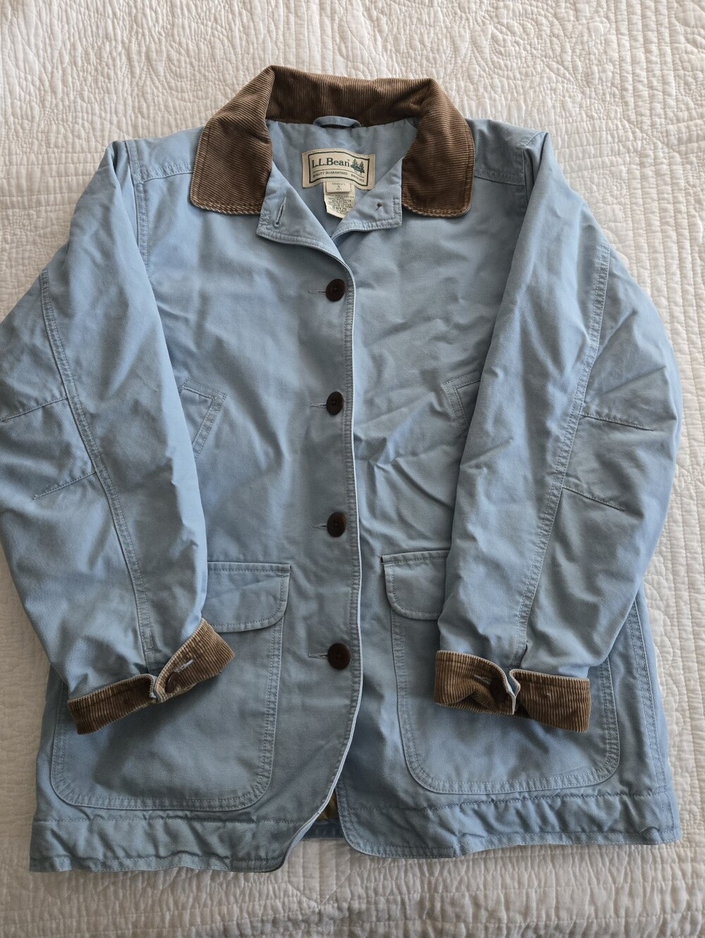 Like New LL Bean Womens Barn Coat - Small Petite Chore Jacket Blue